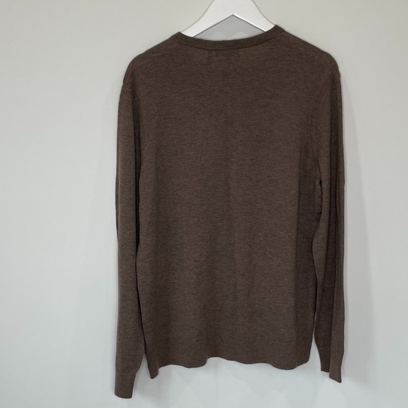 Theory Riland V Neck Nutmeg Wool Blend Sweater - Picture 5 of 10